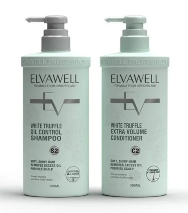 ELVAWELL OIL CONTROL & EXTRA VOLUME SHAMPOO & CONDITIONER SET 500ML