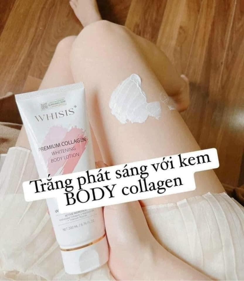 WHISIS PREMIUM COLLAGEN BODY CREAM SPF50+ PA++++ 200ML & RICE FERMENT WHITENING BODY LOTION 300ML BUNDLE