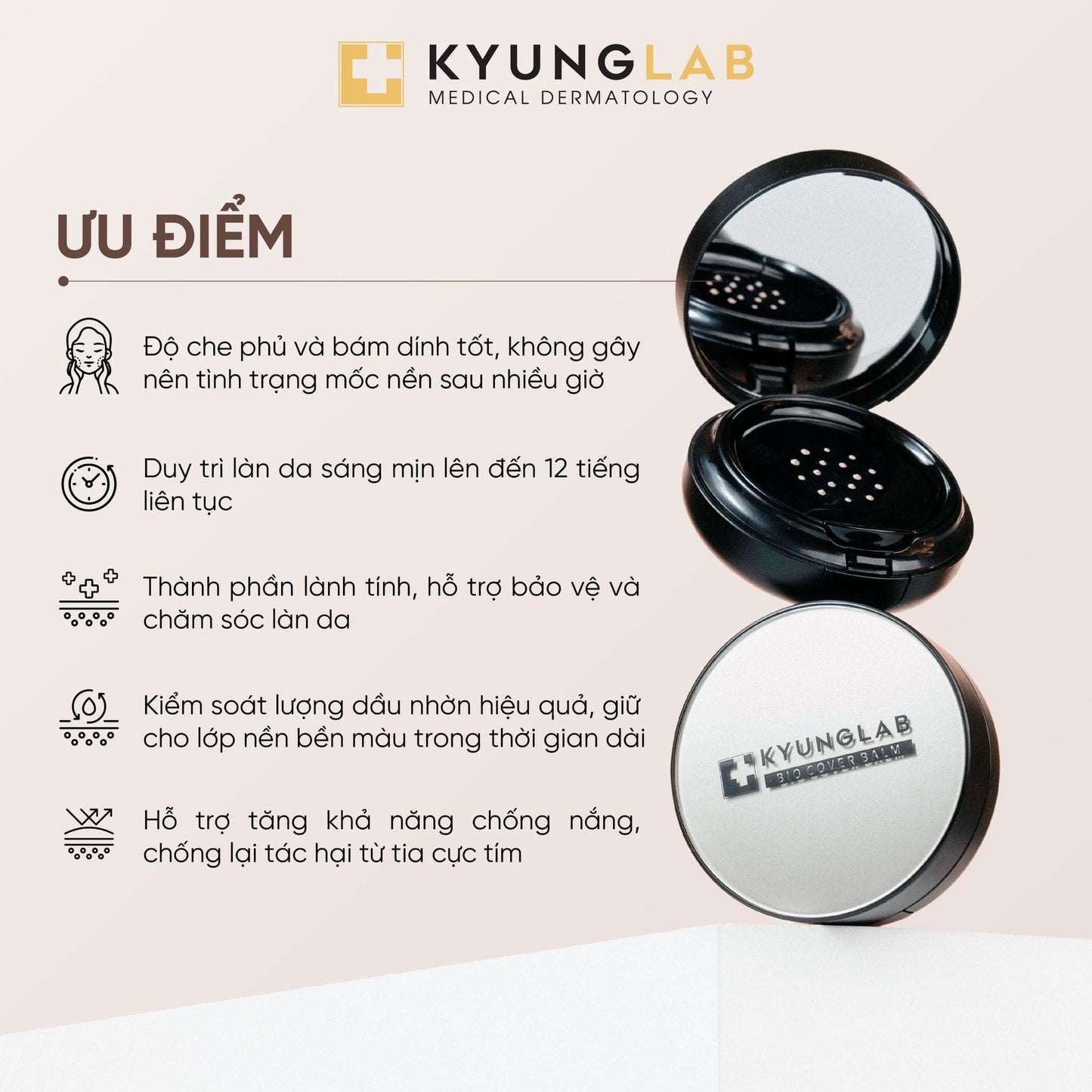 KYUNG LAB BIO COVER BALM CUSHION #21 NATURAL 15G POST TREATMENTS CUSHION