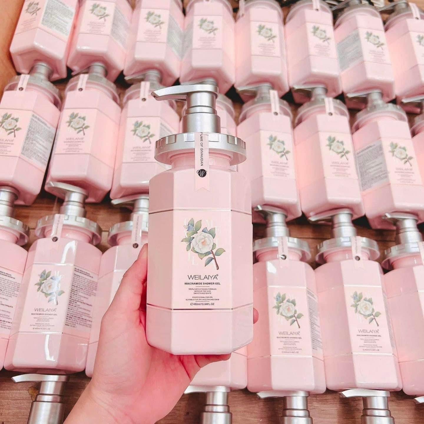 WEILAIYA CAMELLIA NIACINAMIDE BRIGHTENING SHOWER GEL 450ML