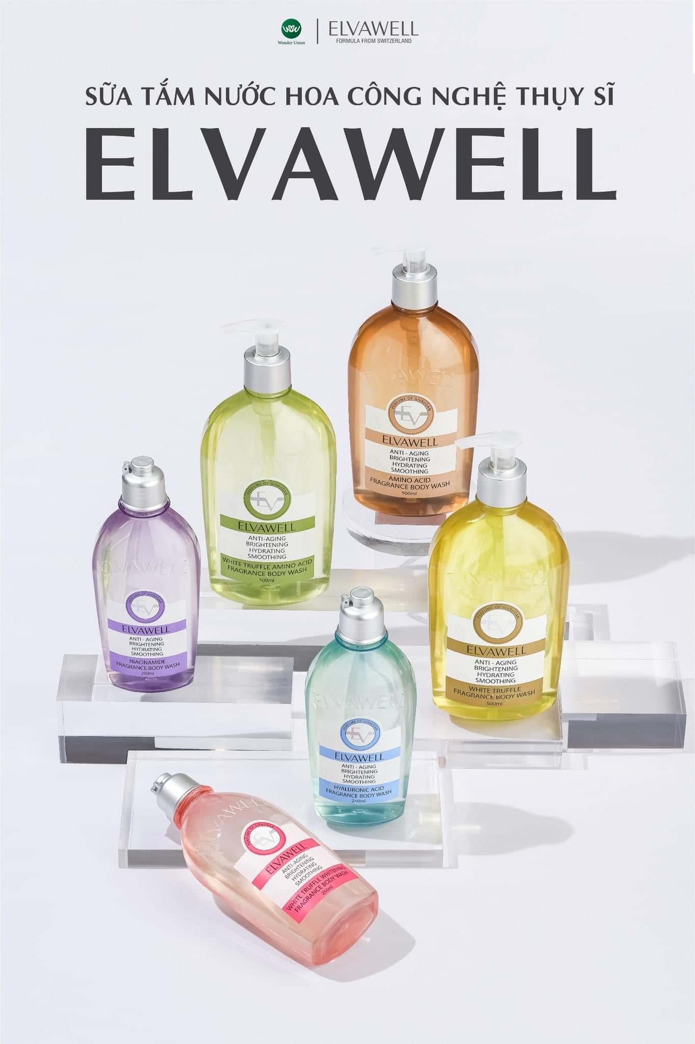 ELVAWELL WHITE TRUFFLE AMINO ACID FRAGRANCE BODY WASH IN LA ROSE 250ML