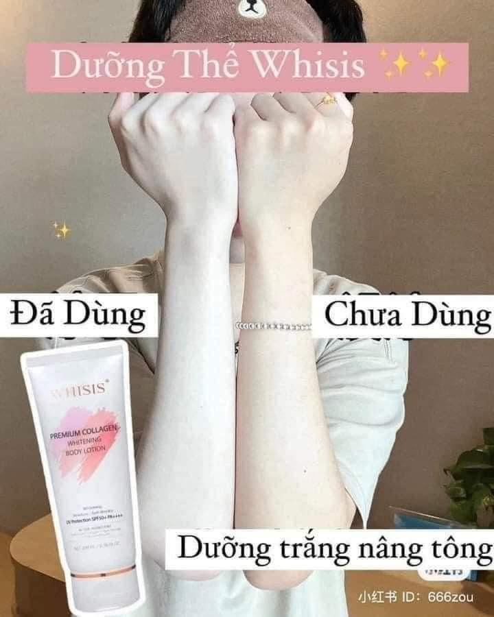 WHISIS PREMIUM COLLAGEN BODY CREAM SPF50+ PA++++ 200ML & RICE FERMENT WHITENING BODY LOTION 300ML BUNDLE