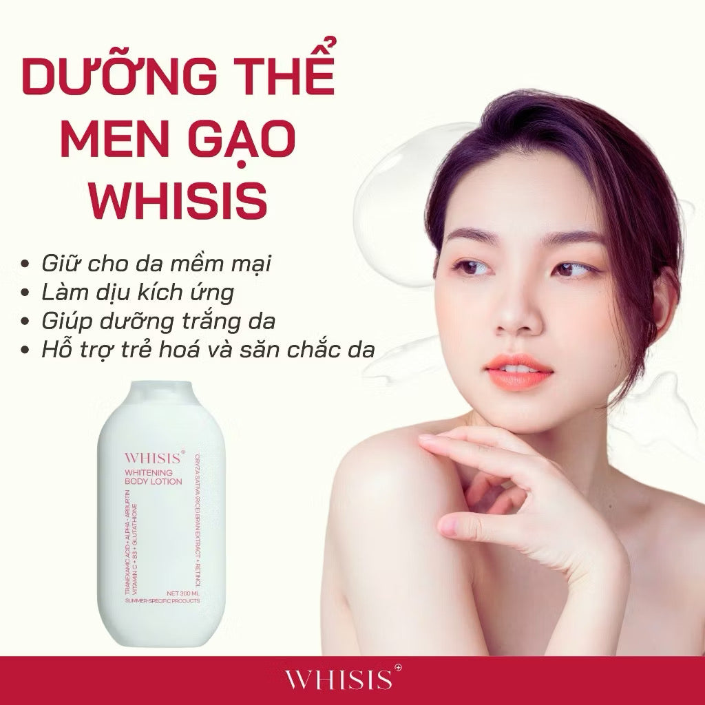 WHISIS PREMIUM COLLAGEN BODY CREAM SPF50+ PA++++ 200ML & RICE FERMENT WHITENING BODY LOTION 300ML BUNDLE