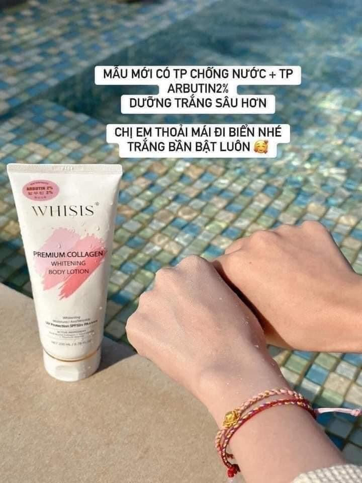 WHISIS PREMIUM COLLAGEN BODY CREAM SPF50+ PA++++ 200ML & RICE FERMENT WHITENING BODY LOTION 300ML BUNDLE