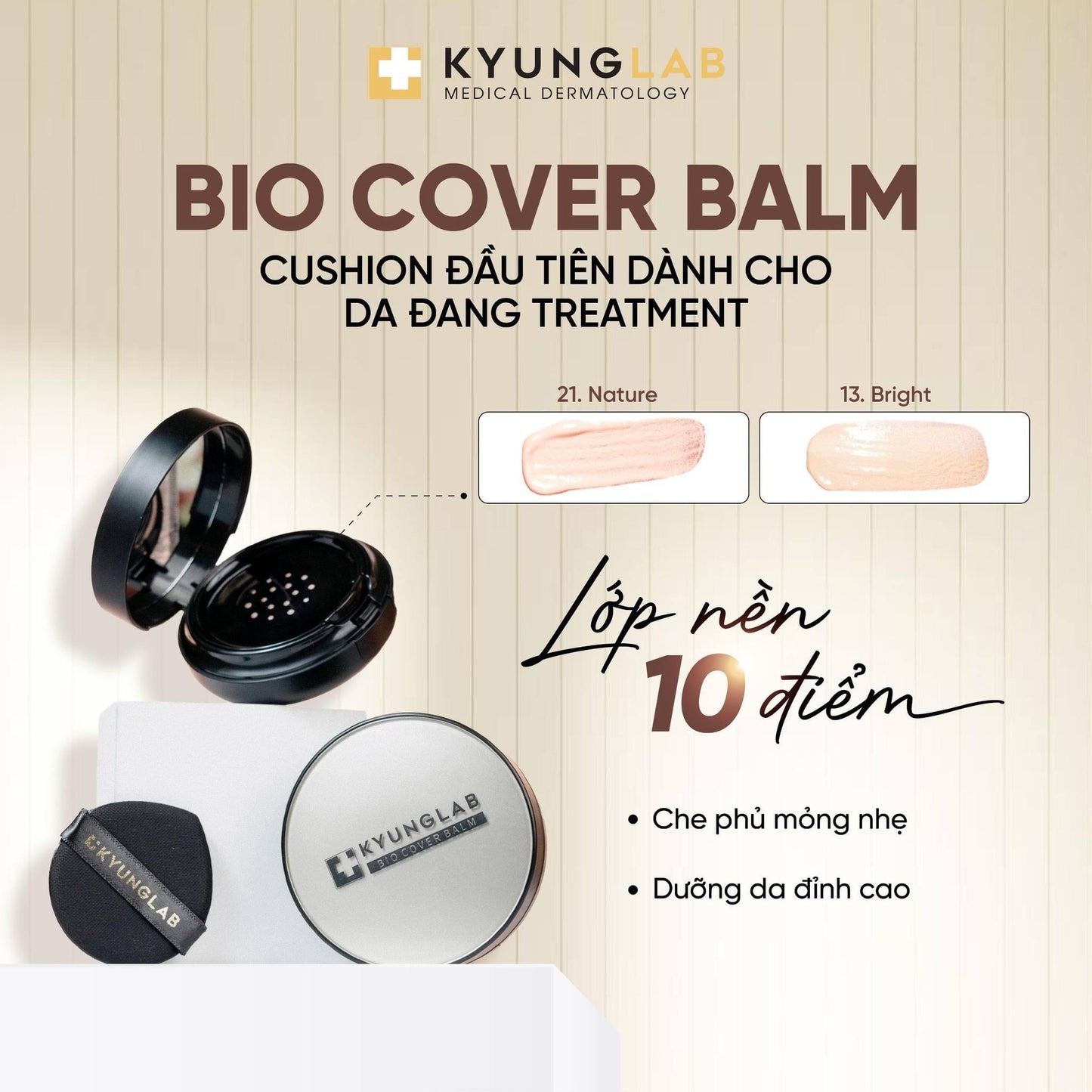 KYUNG LAB BIO COVER BALM CUSHION #21 NATURAL 15G POST TREATMENTS CUSHION