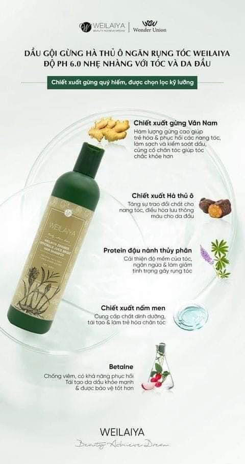 WEILAIYA GINGER SHAMPOO & CONDITIONER SET FOR DRY HAIR 450ML