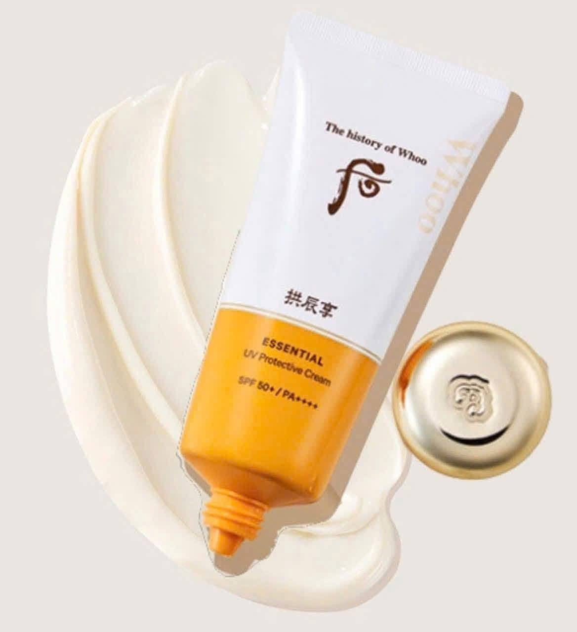 THE WHOO ESSENTIAL UV PROTECTIVE CREAM SPF50+ PA++++ SAMPLES 1ML x 60PCS