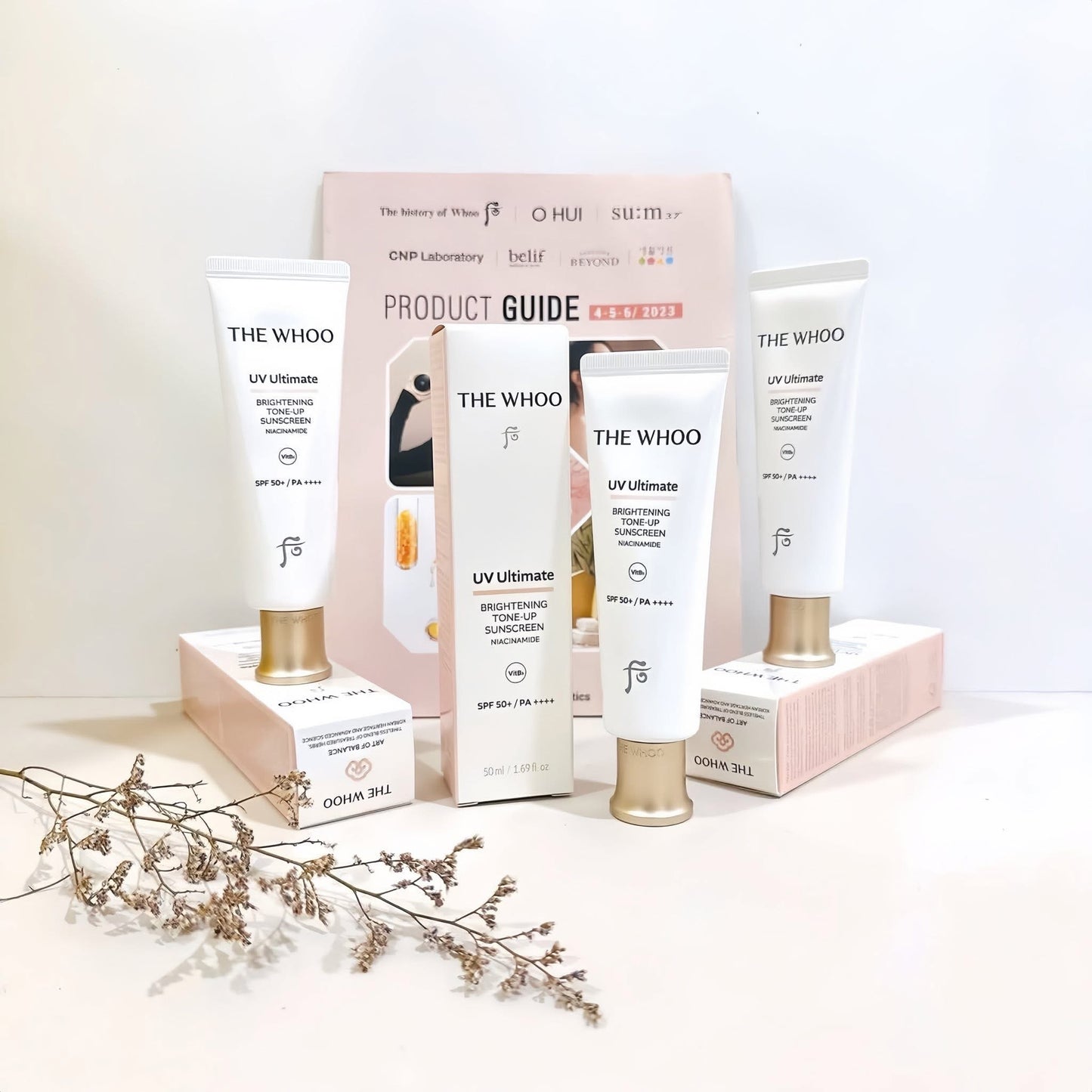 THE WHOO UV ULTIMATE BRIGHTENING TONE UP SUNSCREEN NIACINAMIDE SPF50+ PA++++ SET