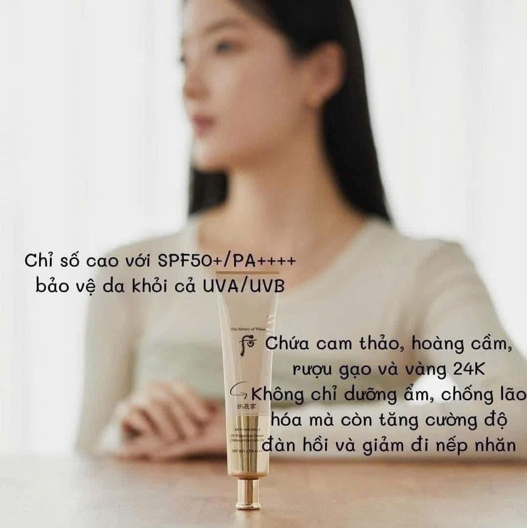 THE WHOO ANTI WRINKLE UV PROTECTIVE CREAM SPF50+ PA++++ SAMPLES 1ML x 60PCS