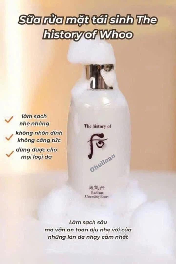 THE WHOO RADIANT CLEANSING FOAM SET 200ML & 50ML