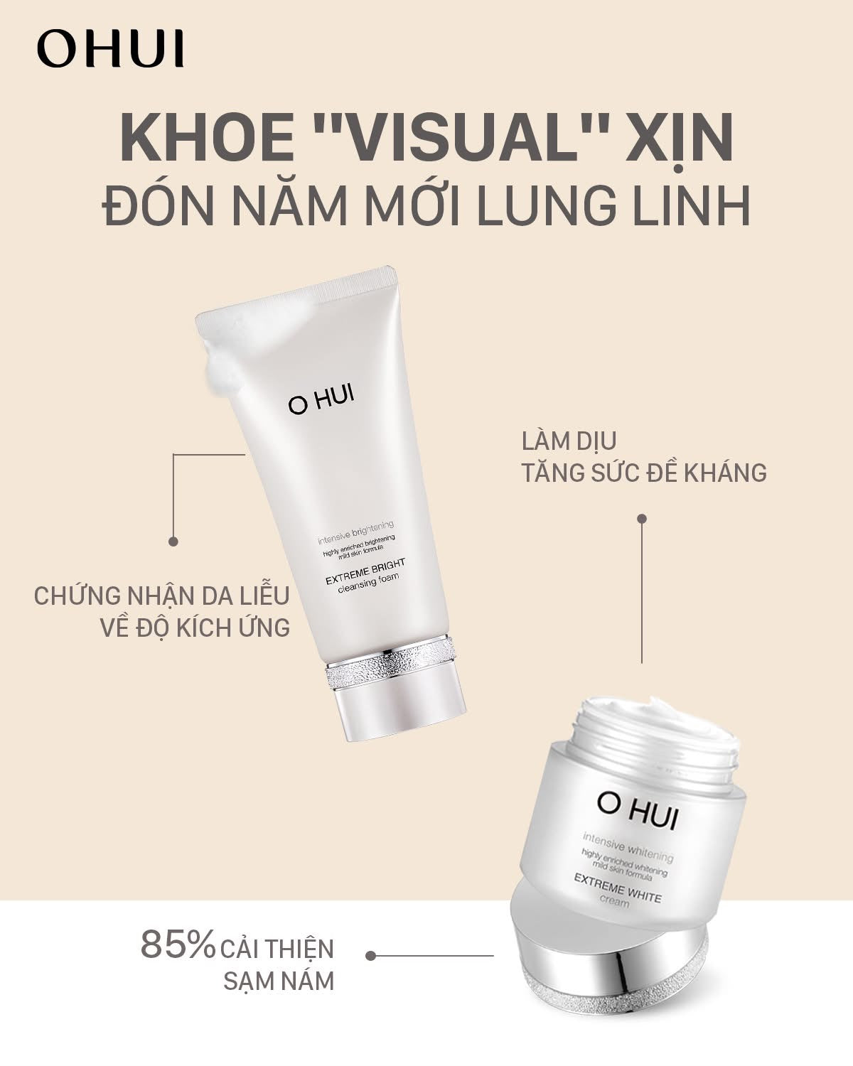 OHUI EXTREME WHITE PREMIUM WHITENING CREAM SET