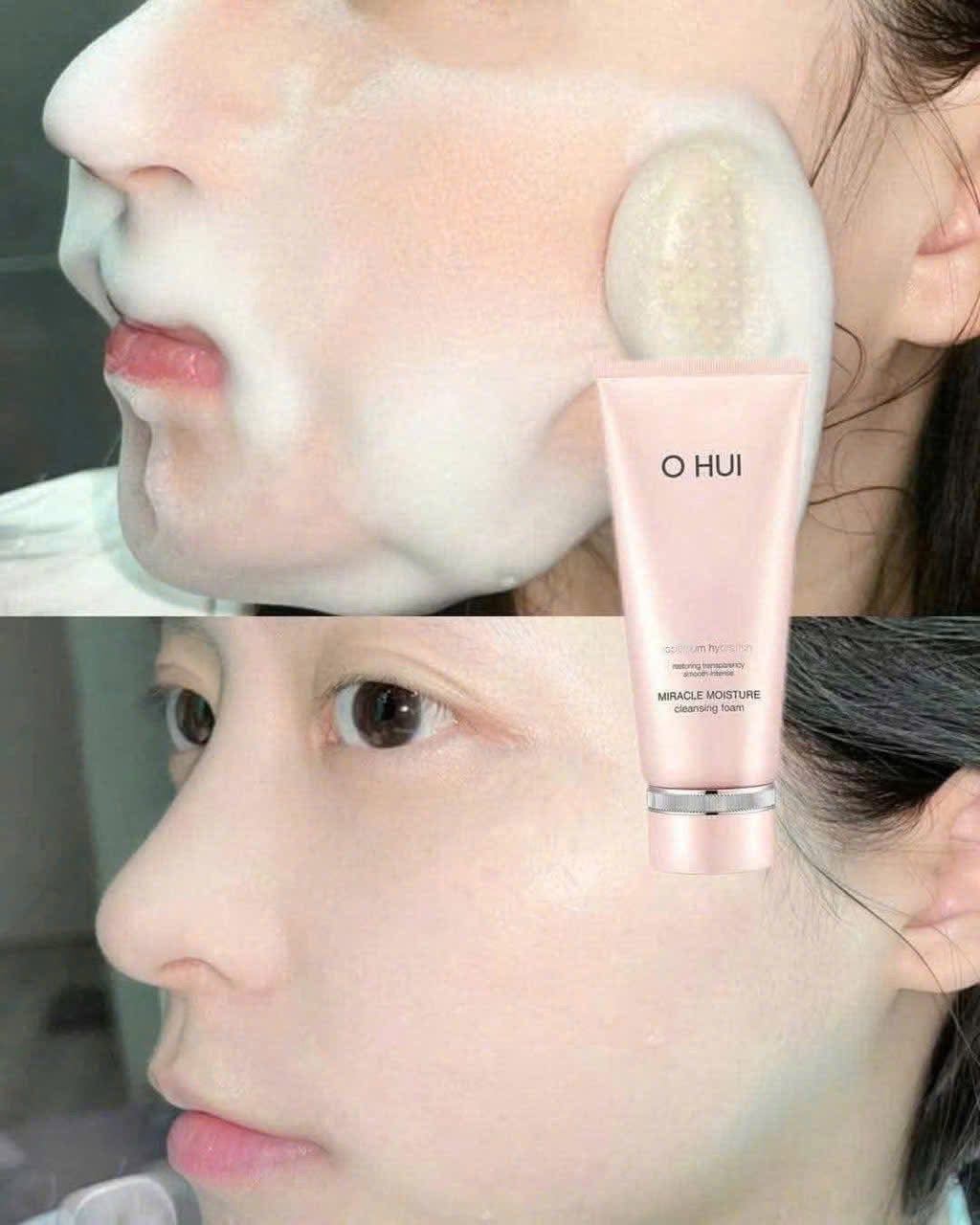 OHUI PINK CLEANSING FOAM SET 200ML & 100ML