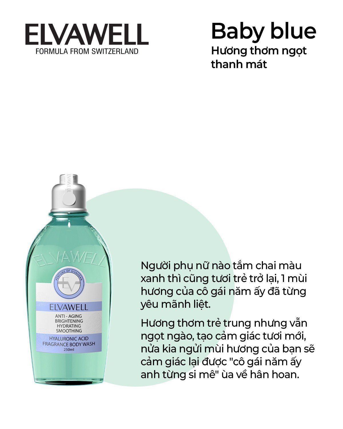 ELVAWELL HYALURONIC ACID FRAGRANCE BODY WASH 250ML