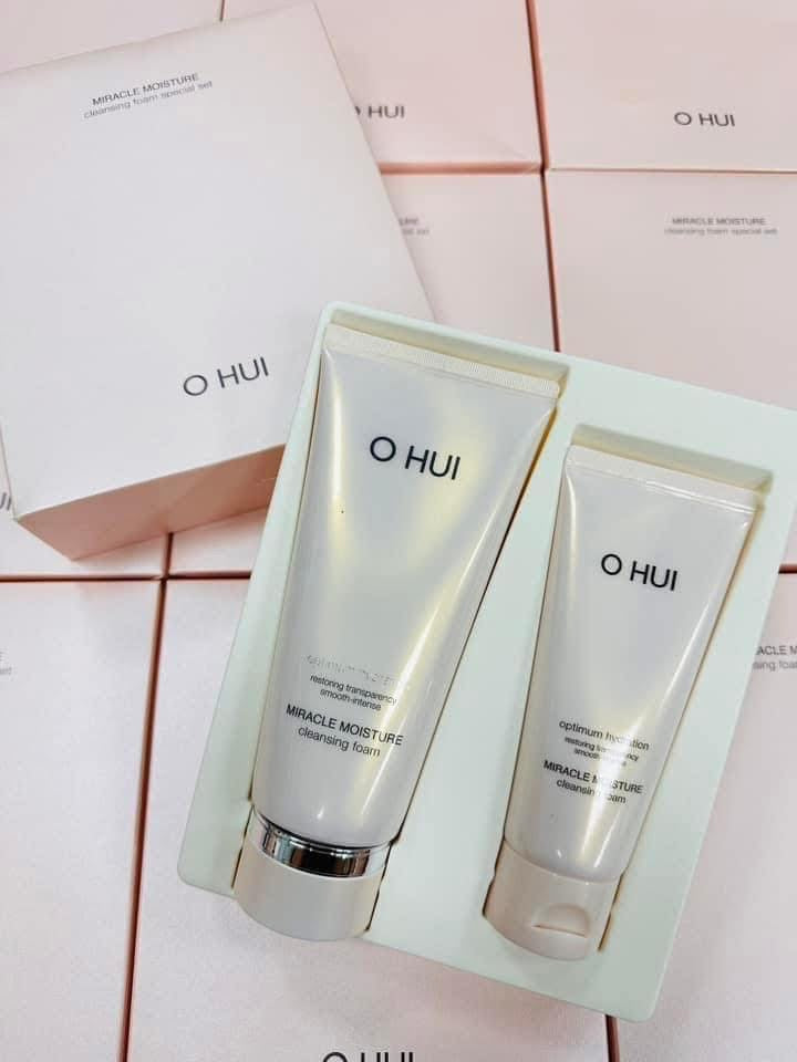 OHUI PINK CLEANSING FOAM SET 200ML & 100ML
