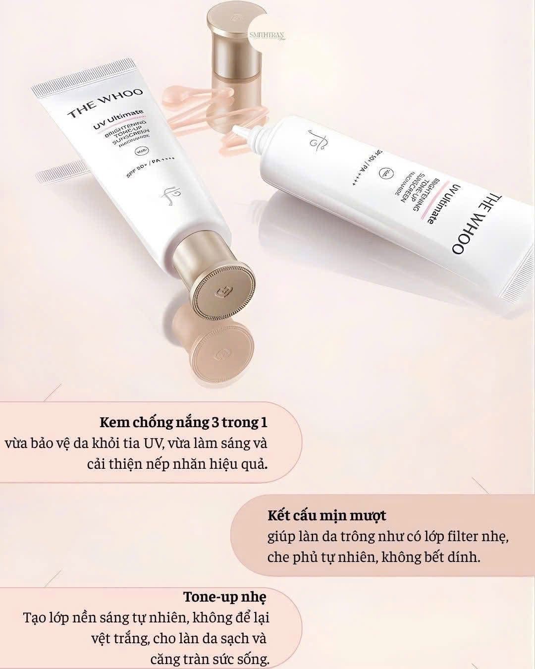 THE WHOO UV ULTIMATE BRIGHTENING TONE UP SUNSCREEN NIACINAMIDE SPF50+ PA++++ SET