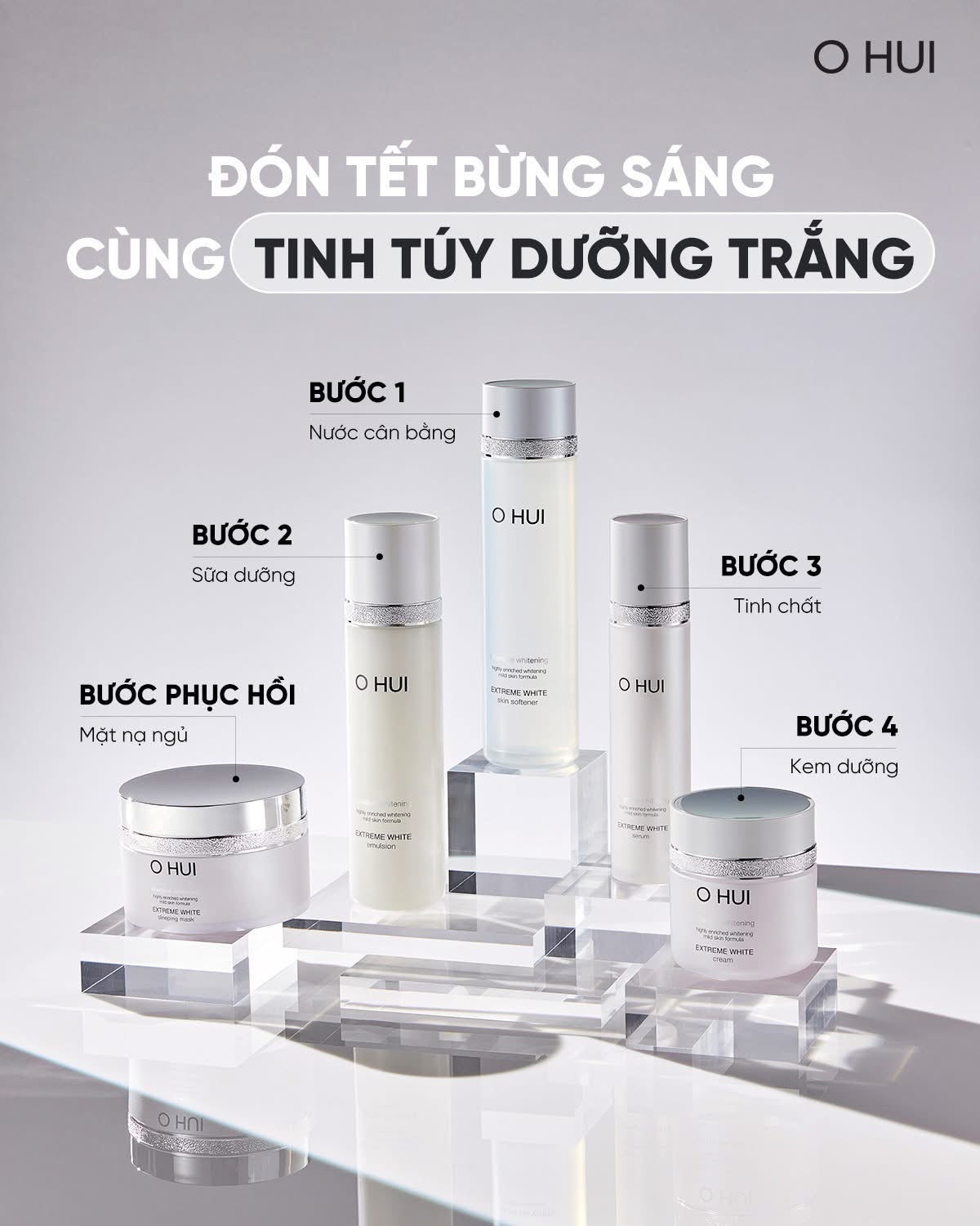 OHUI EXTREME WHITE PREMIUM WHITENING CREAM SET