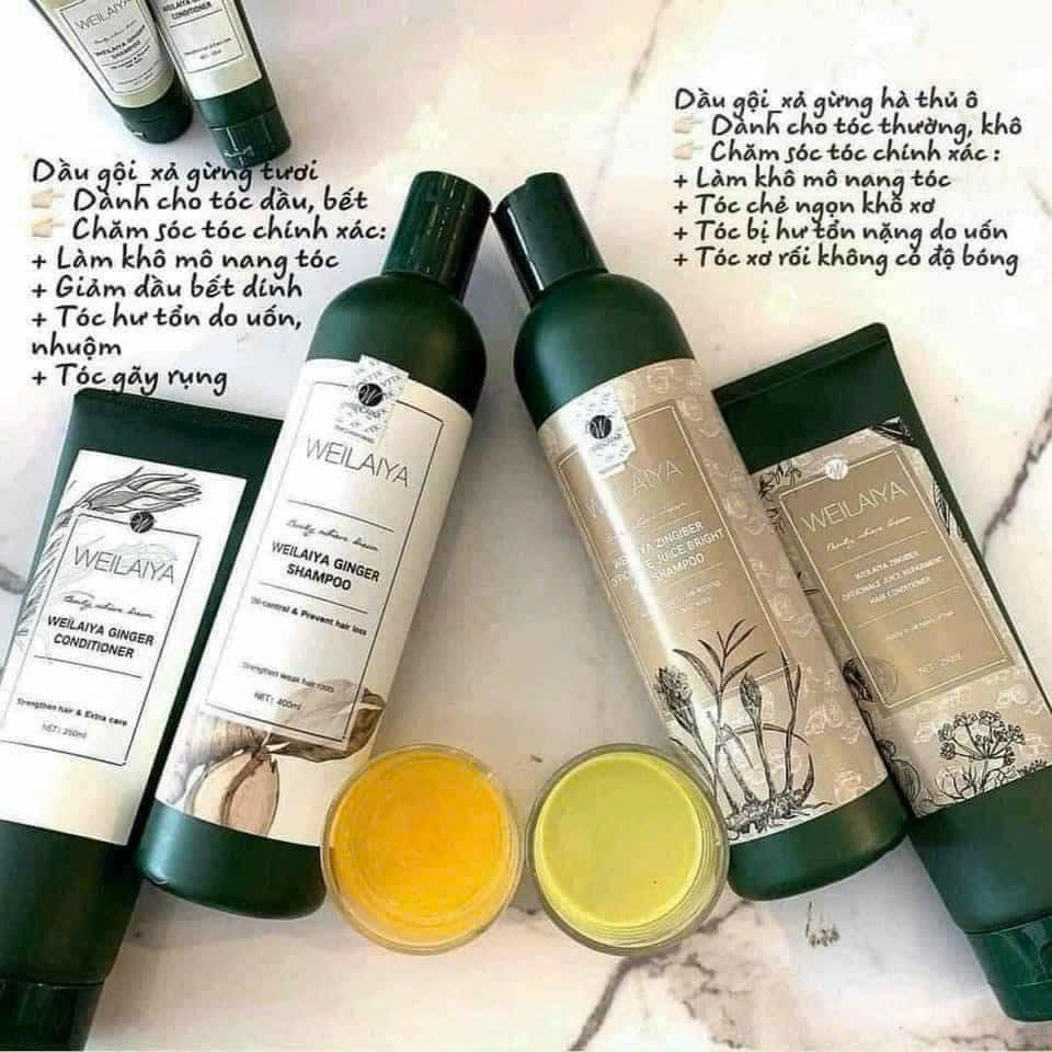 WEILAIYA GINGER SHAMPOO & CONDITIONER SET FOR DRY HAIR 450ML