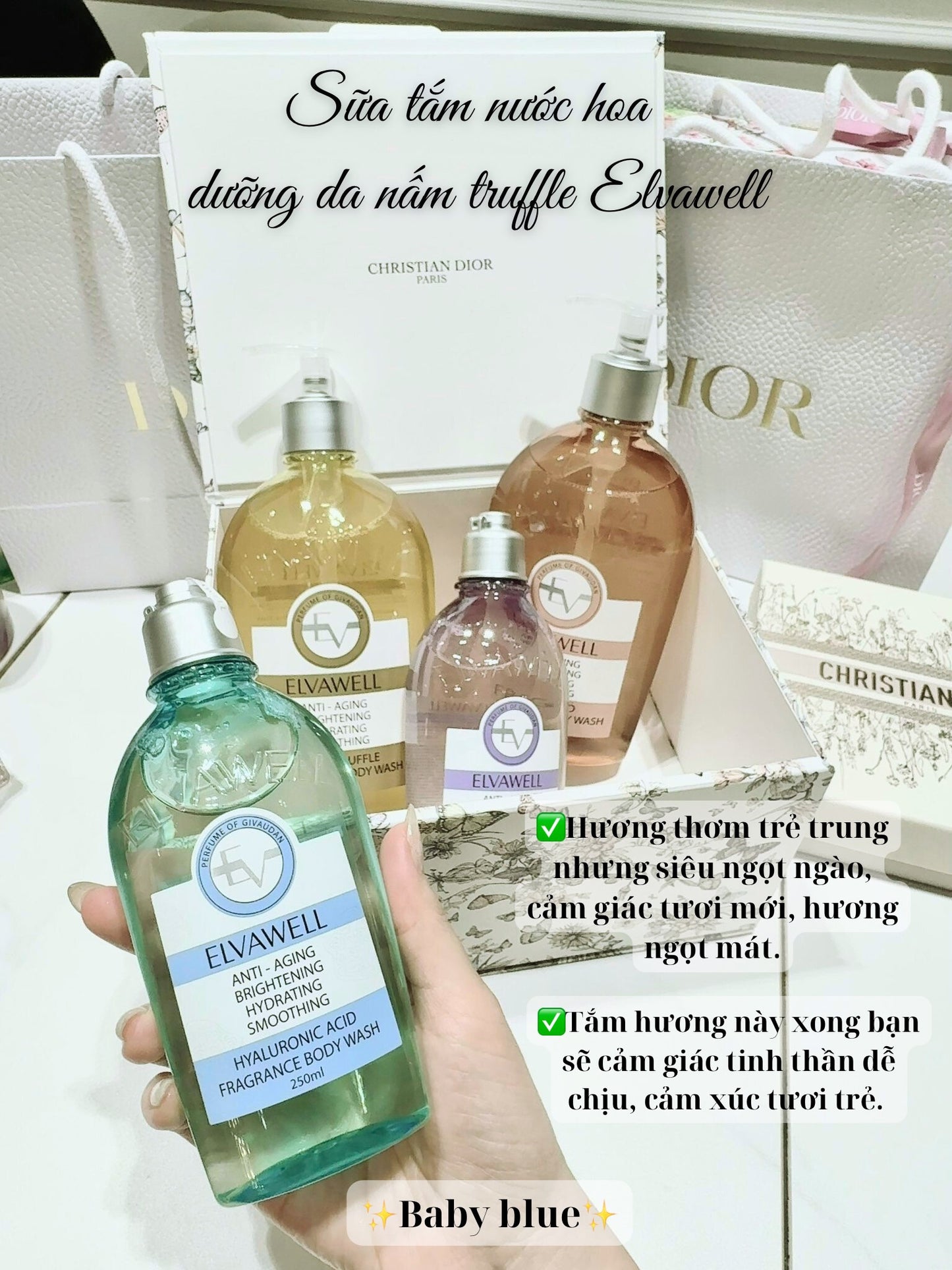 ELVAWELL HYALURONIC ACID FRAGRANCE BODY WASH 250ML