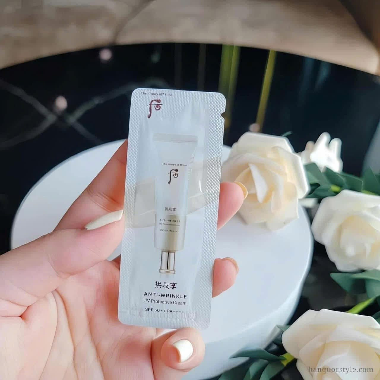 THE WHOO ANTI WRINKLE UV PROTECTIVE CREAM SPF50+ PA++++ SAMPLES 1ML x 60PCS