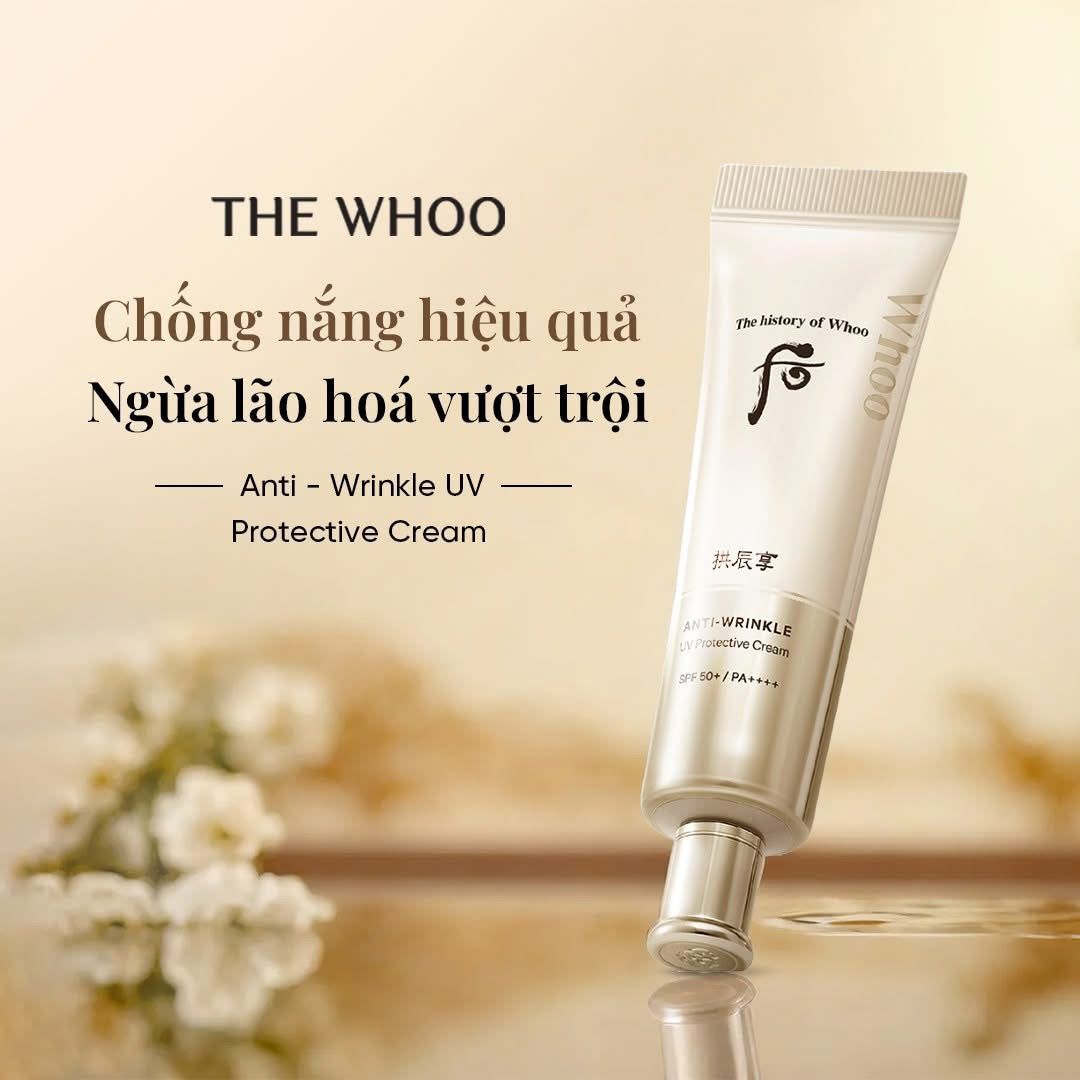 THE WHOO ANTI WRINKLE UV PROTECTIVE CREAM SPF50+ PA++++ SAMPLES 1ML x 60PCS