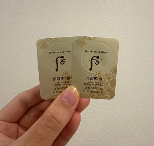 THE WHOO RADIANT WHITE ULTIMATE CORRECTOR SAMPLES 0.5ML x 50PCS