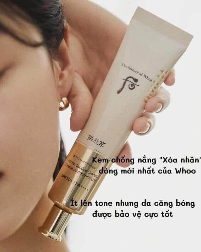 THE WHOO ANTI WRINKLE UV PROTECTIVE CREAM SPF50+ PA++++ SAMPLES 1ML x 60PCS