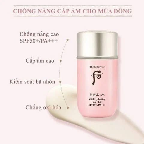 THE WHOO GONGJINHYANG HYDRATING SUNSCREEN FLUID SPF50+ PA+++ SAMPLES 1ML x 30PCS