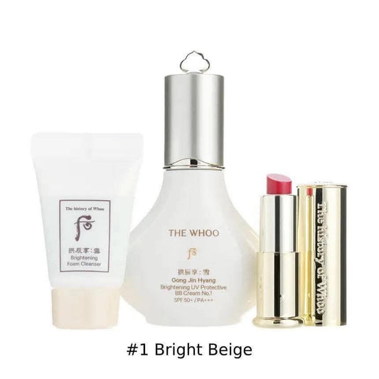 THE WHO GONGJINHYANG BRIGHTENING UV PROTECTIVE BB CREAM SPF50+ PA+++ SET #1 BRIGHT BEIGE