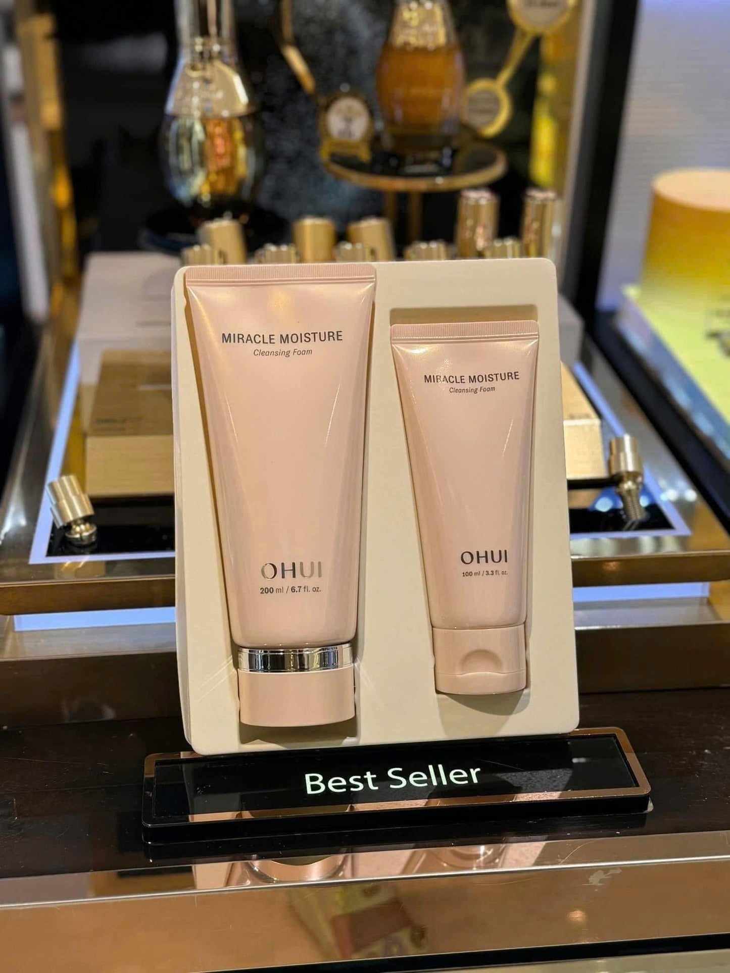 OHUI PINK CLEANSING FOAM SET 200ML & 100ML